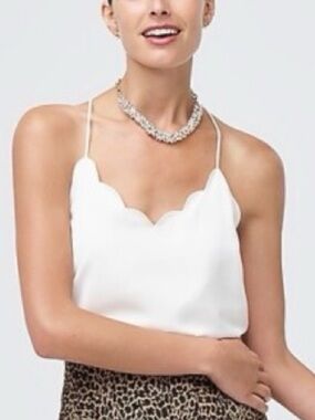 J CREW MERCANTILE White Scalloped Camisole Top